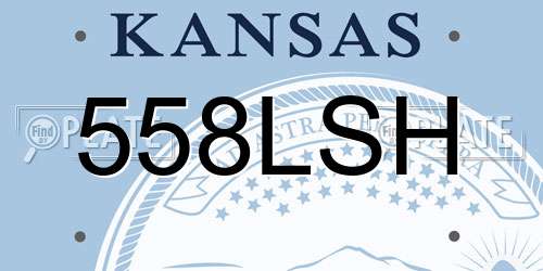 558LSH Kansas License Plate