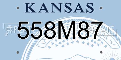 558M87 Kansas License Plate