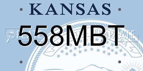 558MBT Kansas License Plate