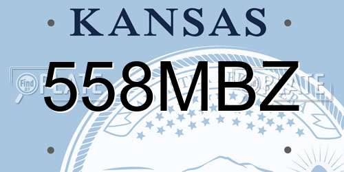 558MBZ Kansas License Plate