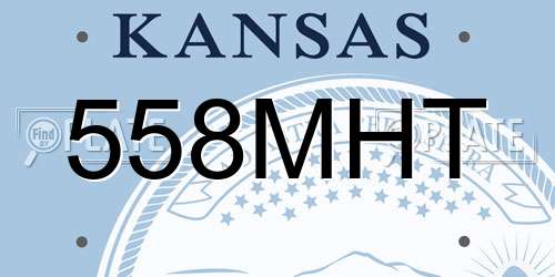 558MHT Kansas License Plate