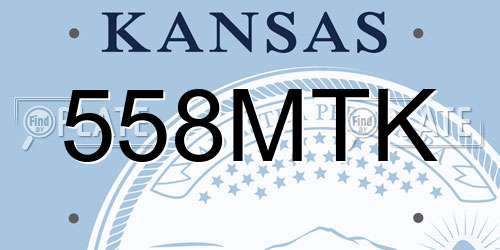 558MTK Kansas License Plate