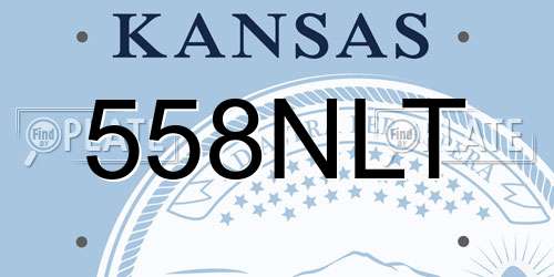 558NLT Kansas License Plate