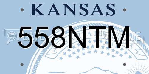 558NTM Kansas License Plate