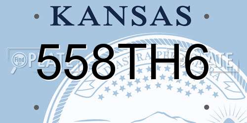558TH6 Kansas License Plate