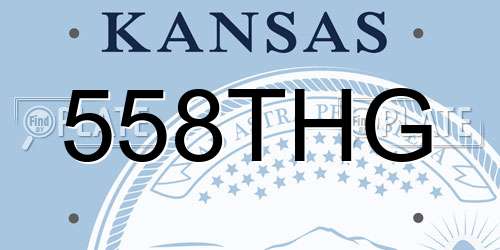 558THG Kansas License Plate