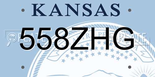 558ZHG Kansas License Plate