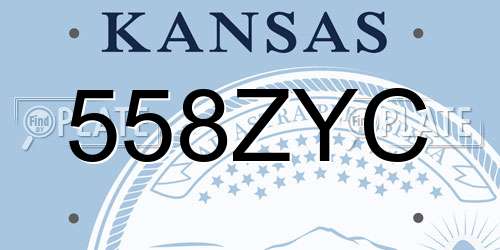 558ZYC Kansas License Plate