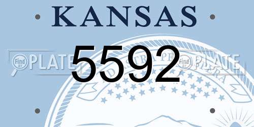 5592 Kansas License Plate