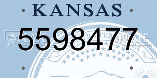 5598477 Kansas License Plate