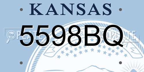 5598BQ Kansas License Plate