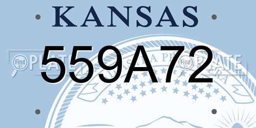 559A72 Kansas License Plate
