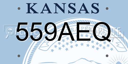 559AEQ Kansas License Plate