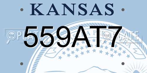 559AT7 Kansas License Plate