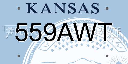 559AWT Kansas License Plate