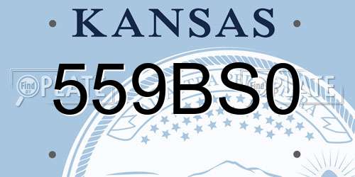 559BS0 Kansas License Plate