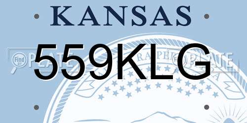 559KLG Kansas License Plate