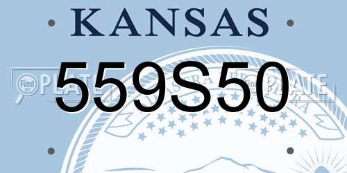 559S50 Kansas License Plate