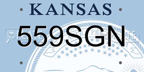 559SGN Kansas License Plate