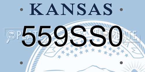 559SS0 Kansas License Plate