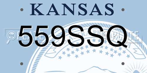 559SSQ Kansas License Plate