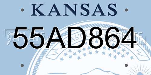 55AD864 Kansas License Plate