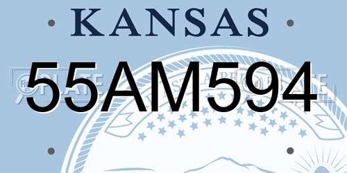 55AM594 Kansas License Plate