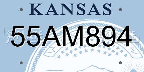 55AM894 Kansas License Plate