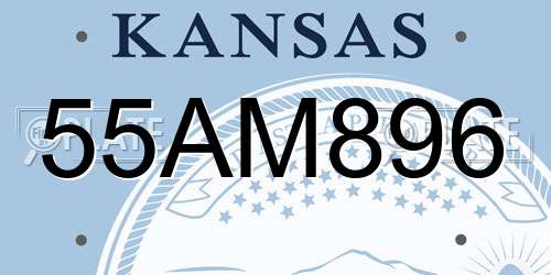 55AM896 Kansas License Plate