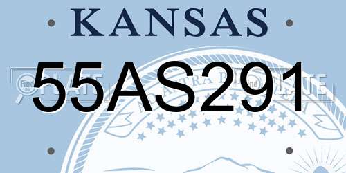 55AS291 Kansas License Plate
