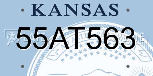 55AT563 Kansas License Plate