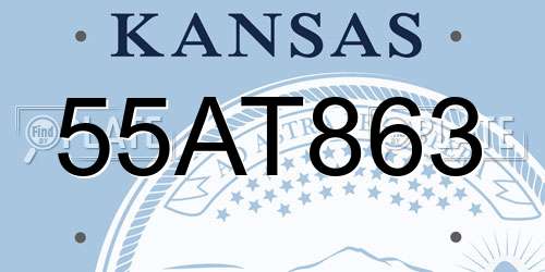 55AT863 Kansas License Plate