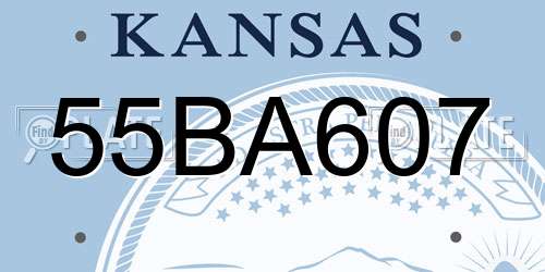 55BA607 Kansas License Plate