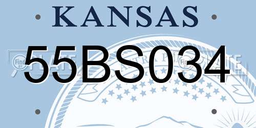55BS034 Kansas License Plate