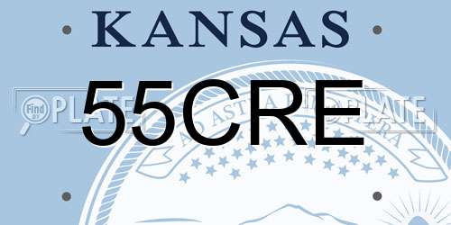 55CRE Kansas License Plate