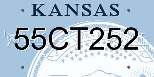 55CT252 Kansas License Plate