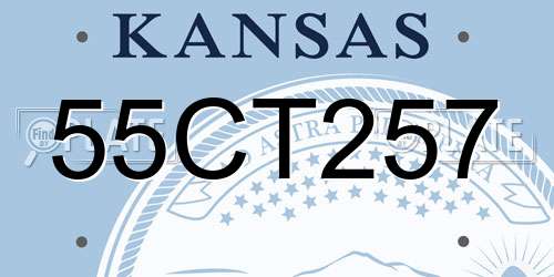 55CT257 Kansas License Plate