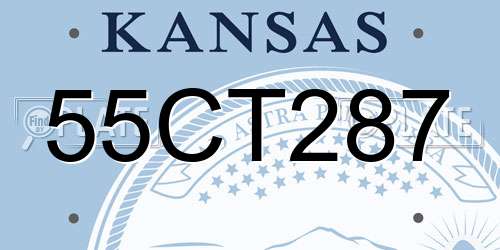55CT287 Kansas License Plate
