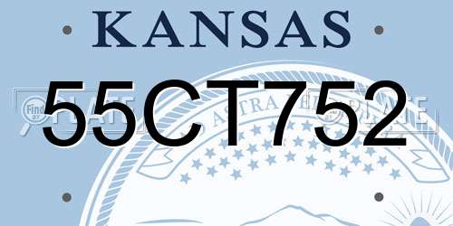 55CT752 Kansas License Plate