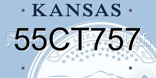 55CT757 Kansas License Plate