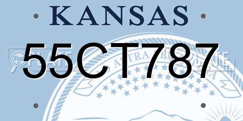 55CT787 Kansas License Plate
