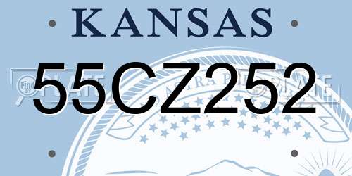 55CZ252 Kansas License Plate