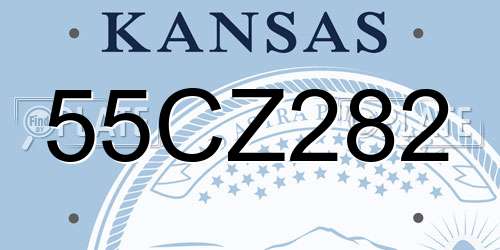 55CZ282 Kansas License Plate