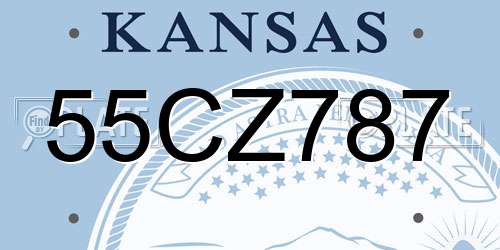 55CZ787 Kansas License Plate
