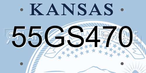 55GS470 Kansas License Plate
