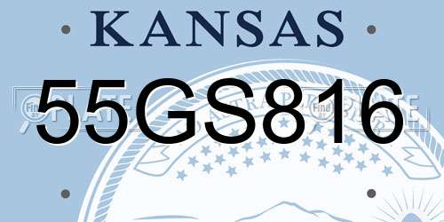 55GS816 Kansas License Plate