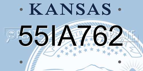 55IA762 Kansas License Plate