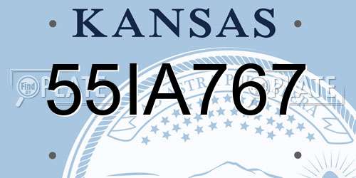 55IA767 Kansas License Plate