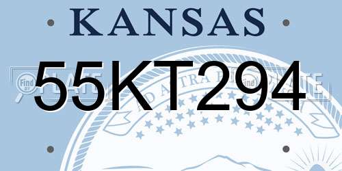 55KT294 Kansas License Plate
