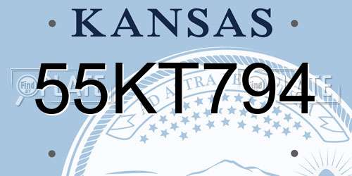 55KT794 Kansas License Plate